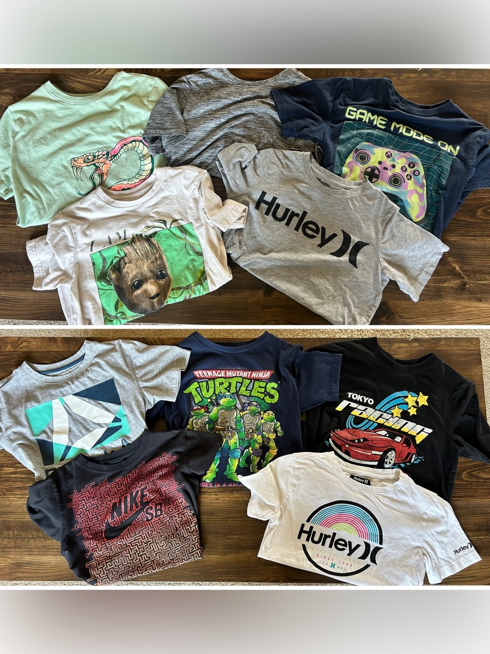 Boys Graphic T-Shirt Bundle 10 Piece Size M-L